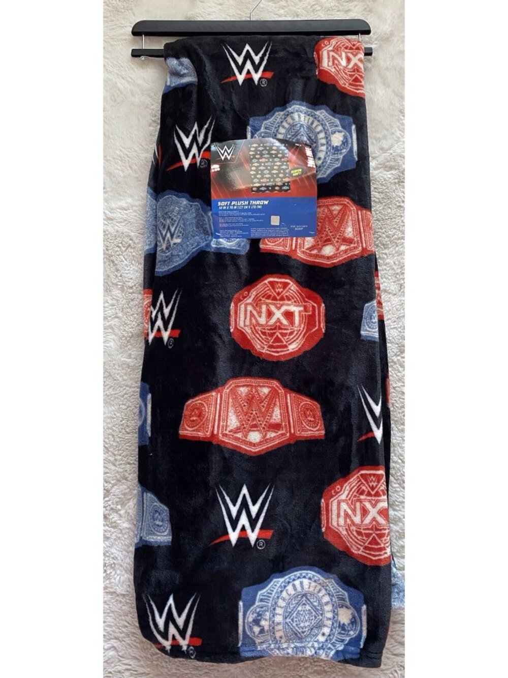WWE NXT Belts Logo Soft Plush Throw Blanket 50 In X 70 In‎ VIRAL NEW